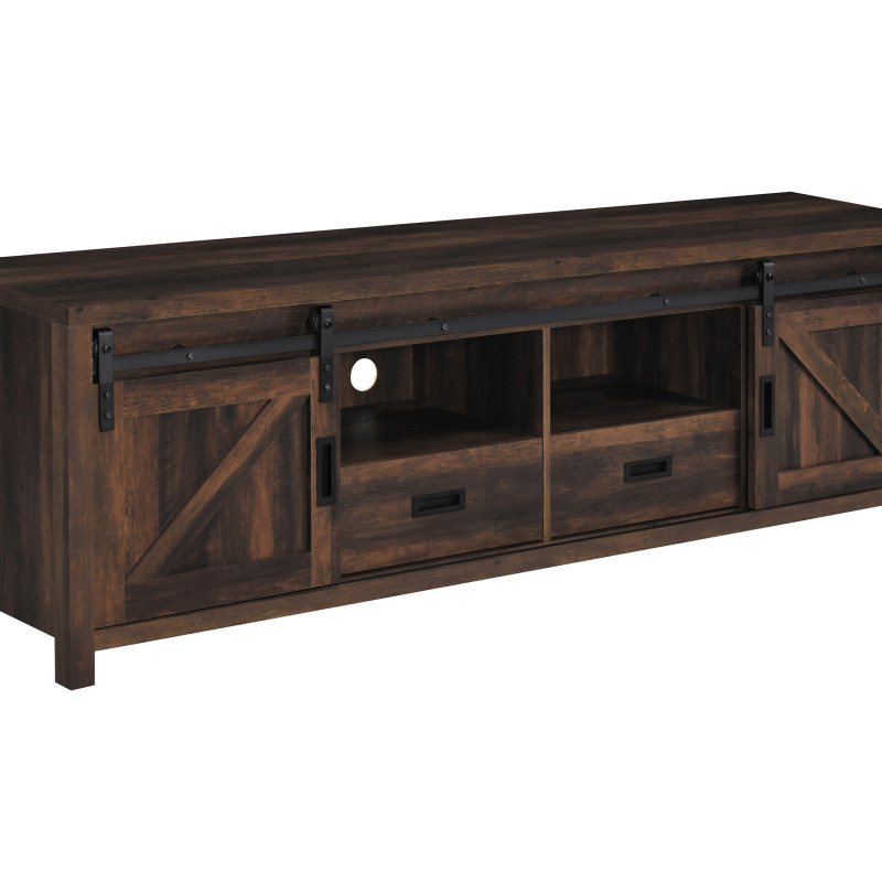 736273 Rectangular TV Console With 2 Sliding Doors