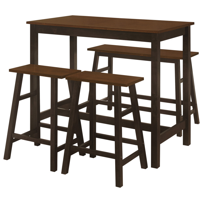 192090 Connie 4-Piece Counter Height Set Chestnut And Dark Brown