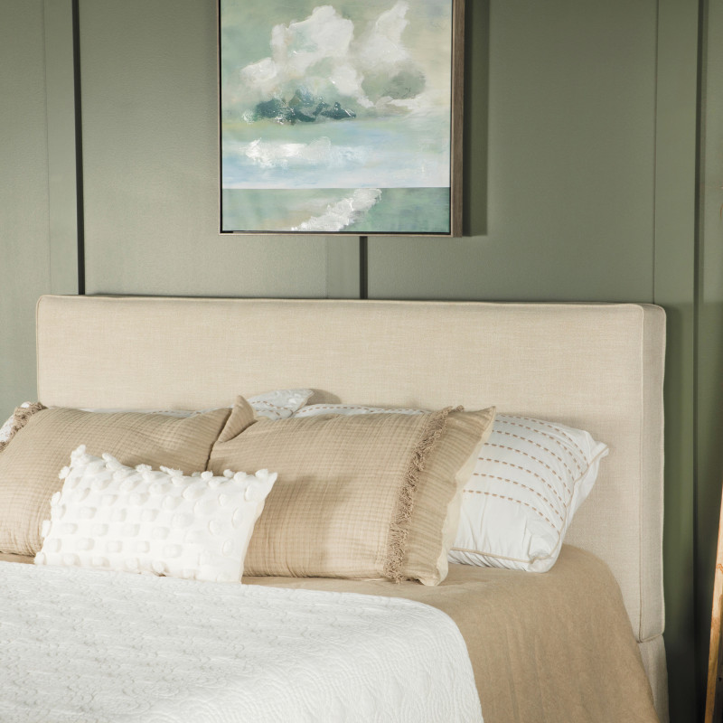 315993QF Izzy Rectangular Upholstered Headboard Sand