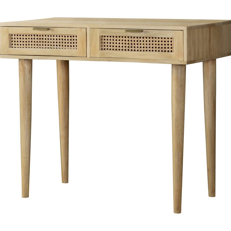 959575 Rectangular 2-Drawer Accent Writing Desk Natural