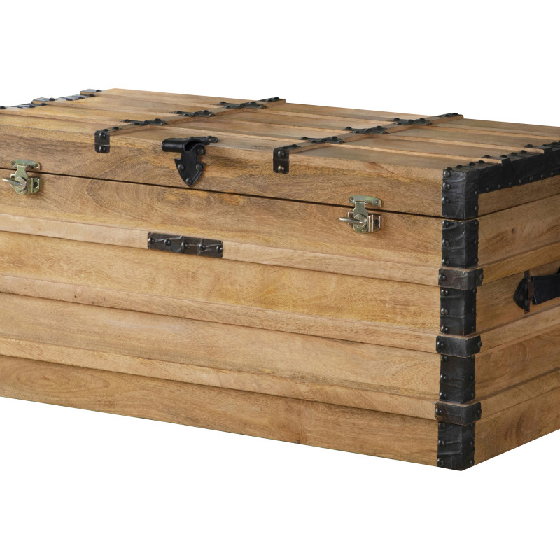 959553 Rectangular Storage Trunk Natural And Black