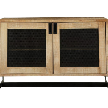 953517  2-Door Accent Cabinet White Washed And Black