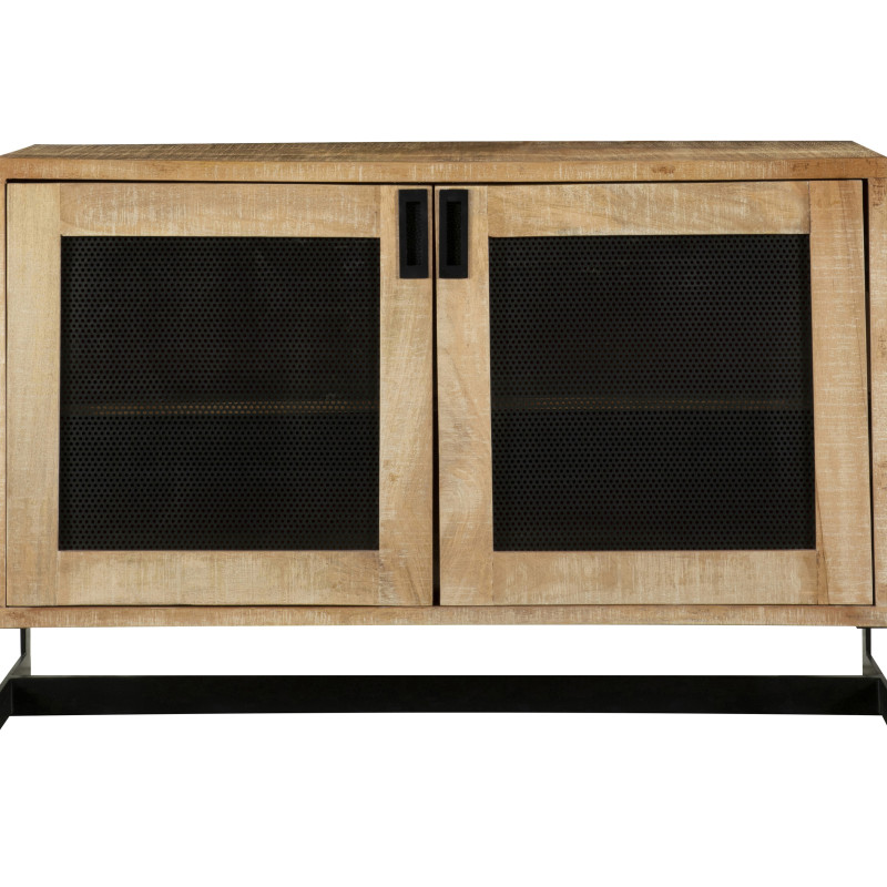 953517  2-Door Accent Cabinet White Washed And Black