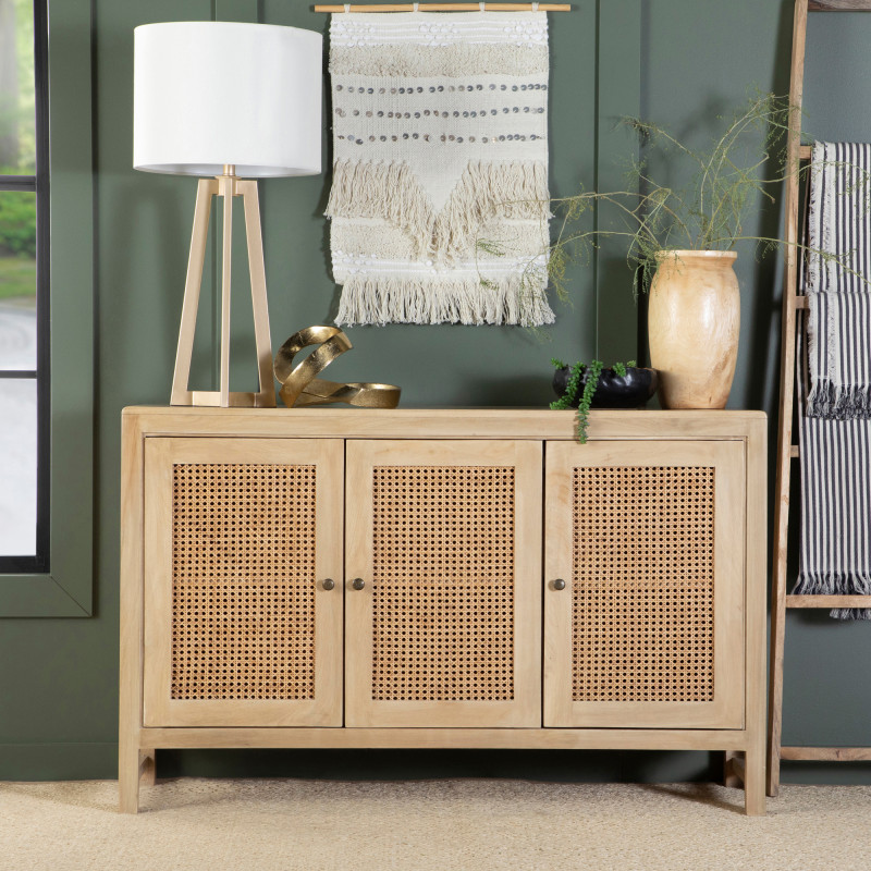953556 Rectangular 3-Door Accent Cabinet Natural