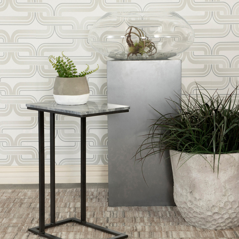 936034 Accent Table With Marble Top Grey