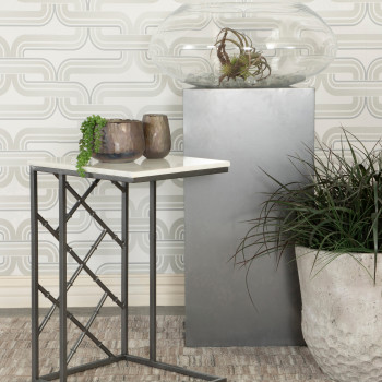 936025 Accent Table With Marble Top White