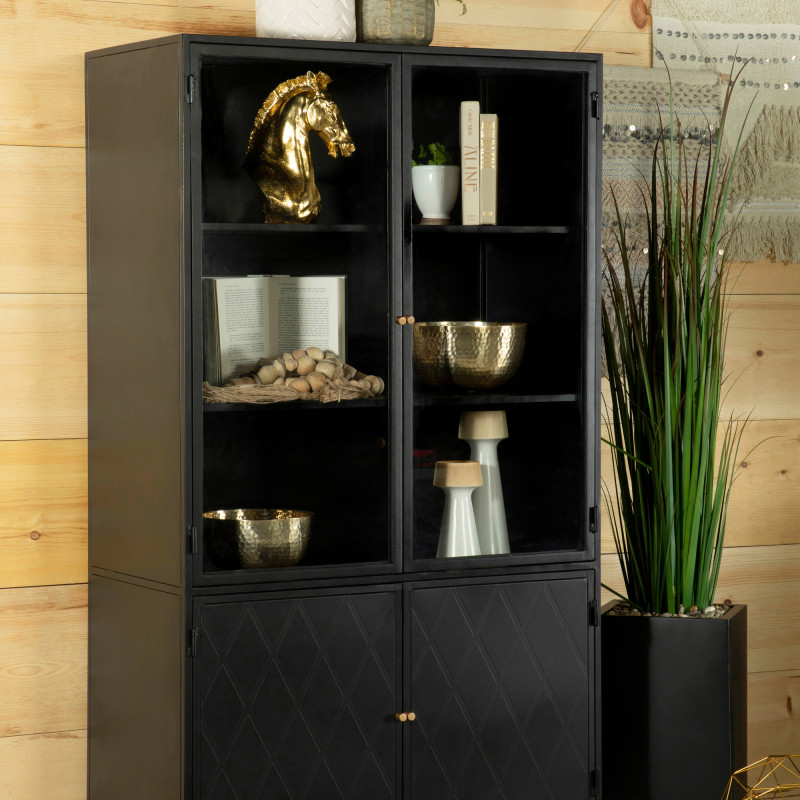 951134 Rectangular 4-Door Cabinet Matte Black