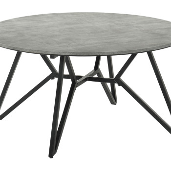736178 Round Coffee Table With Hairpin Legs Cement And Gunmetal