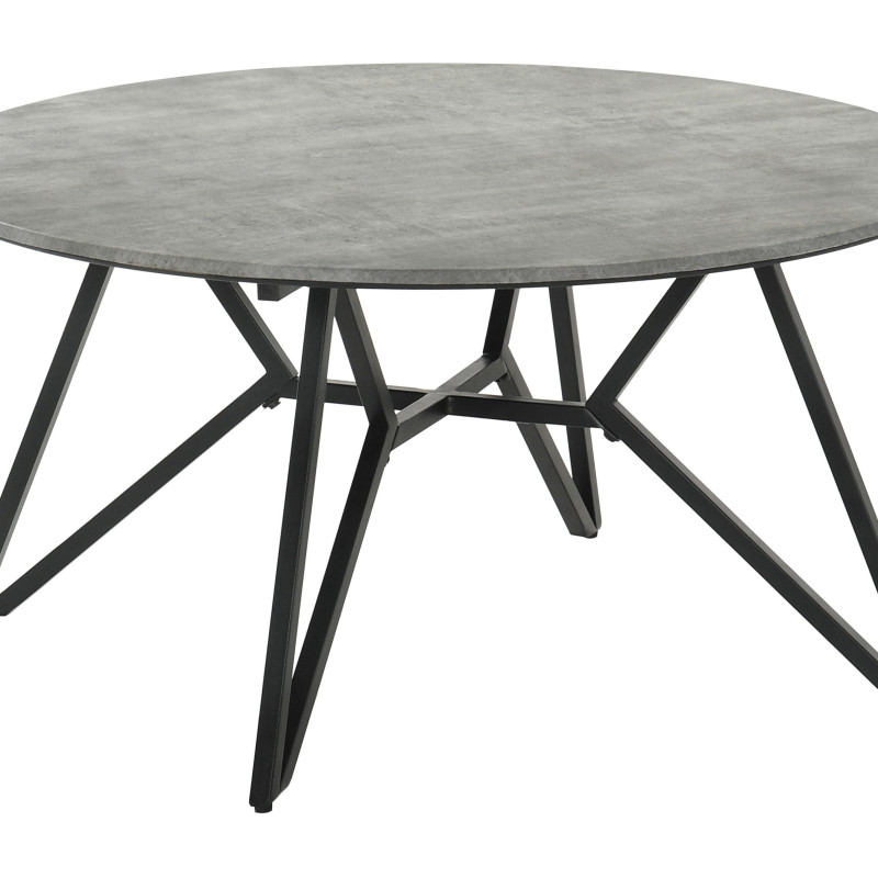 736178 Round Coffee Table With Hairpin Legs Cement And Gunmetal
