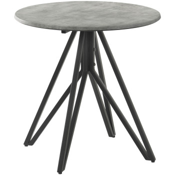 736177 Round End Table With Hairpin Legs Cement And Gunmetal