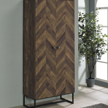 959640 2-door Accent Cabinet Rustic Oak and Gunmetal