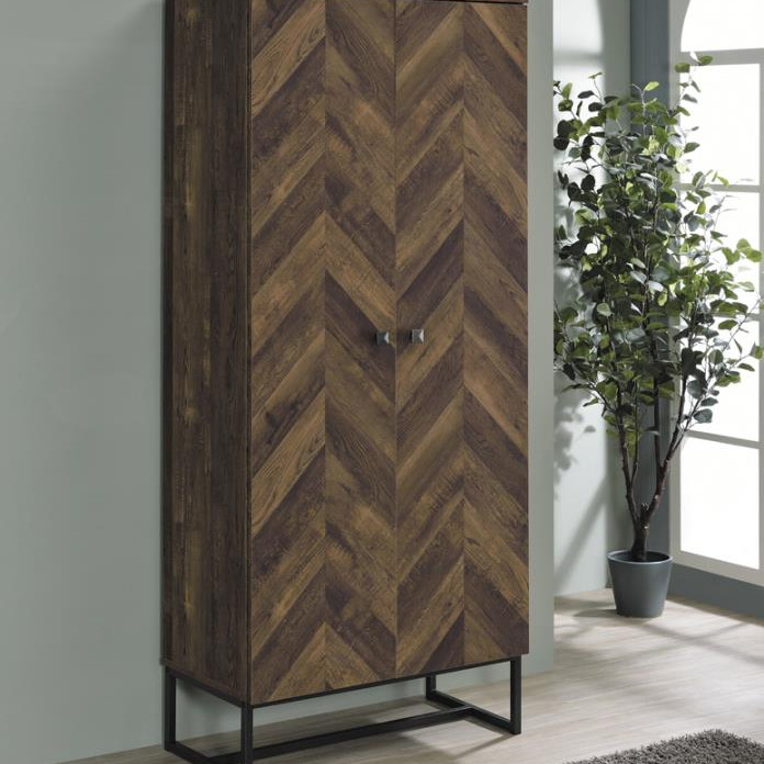 959640 2-door Accent Cabinet Rustic Oak and Gunmetal