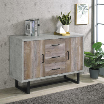 953565 3-drawer Accent Cabinet Weathered Oak and Cement