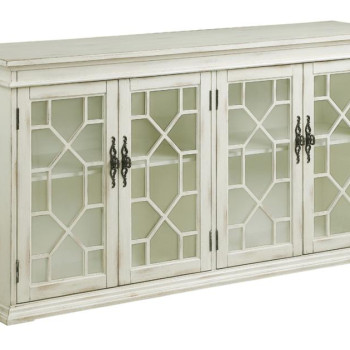 950859 4-door Accent Cabinet with Adjustable Shelves White