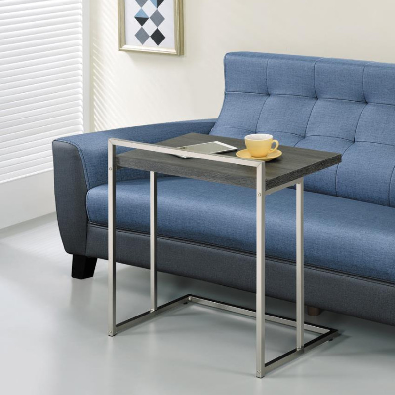 936120 Rectangular Snack Table with Metal Base