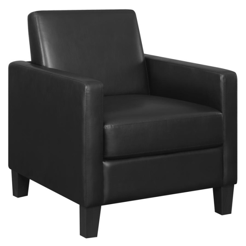 909478 Upholstered Accent Chair with Track Arms Black