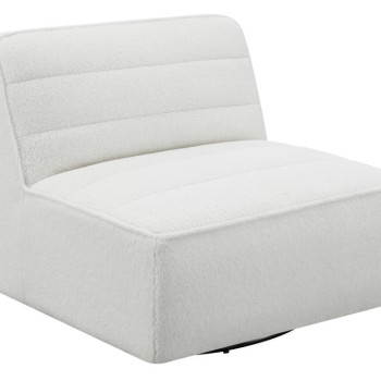 905723 Upholstered Swivel Armless Chair Natural