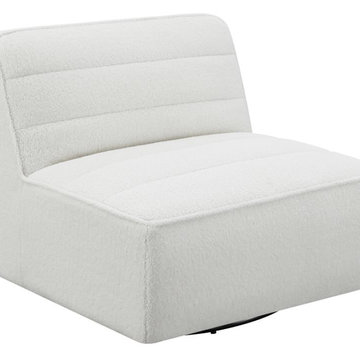 905723 Upholstered Swivel Armless Chair Natural