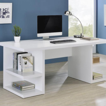 801455 Alice Writing Desk White with Open Shelves