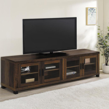 736293 Rectangular TV Console with Glass Doors