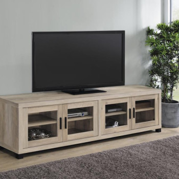 736283 Rectangular TV Console with Glass Doors