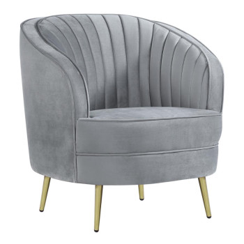 506866 Sophia Upholstered Chair Grey and Gold