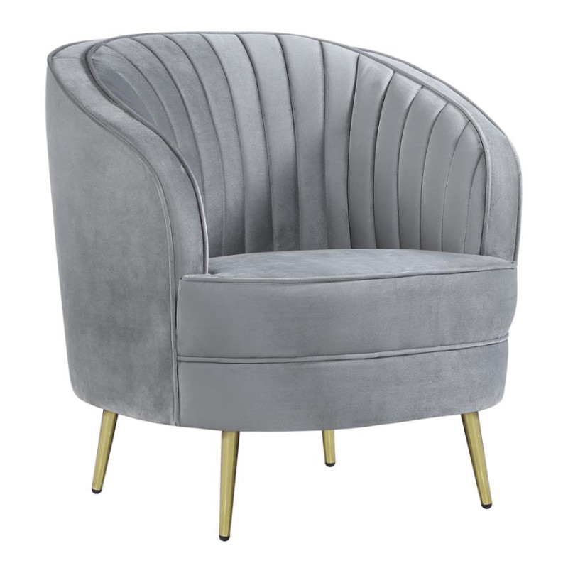 506866 Sophia Upholstered Chair Grey and Gold