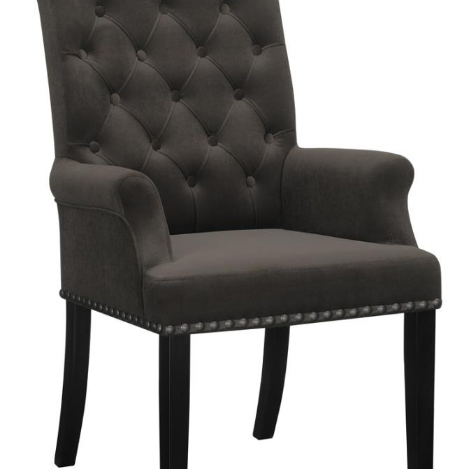 115173 Upholstered Tufted Arm Chair with Nailhead Trim