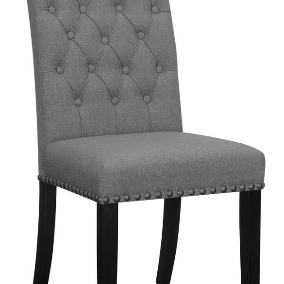 115162 Upholstered Tufted Side Chairs with Nailhead Trim