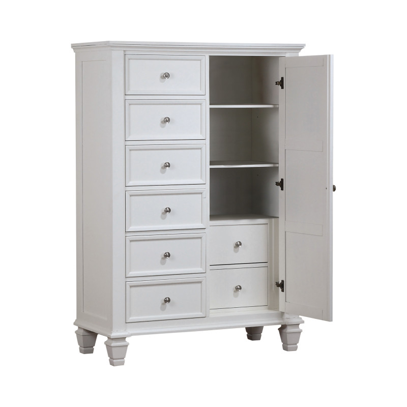 201308 Sandy Beach 8-Drawer Man’s Chest Storage White