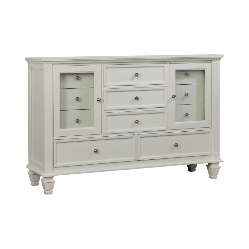 201303 Sandy Beach 11-Drawer Rectangular Dresser White