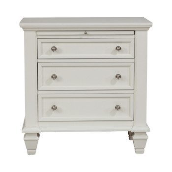 201302 Sandy Beach 3-Drawer Nightstand White