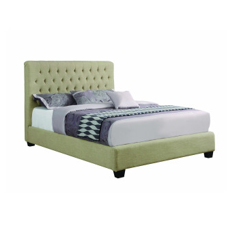 300007Q Chloe Tufted Upholstered Queen Bed Oatmeal