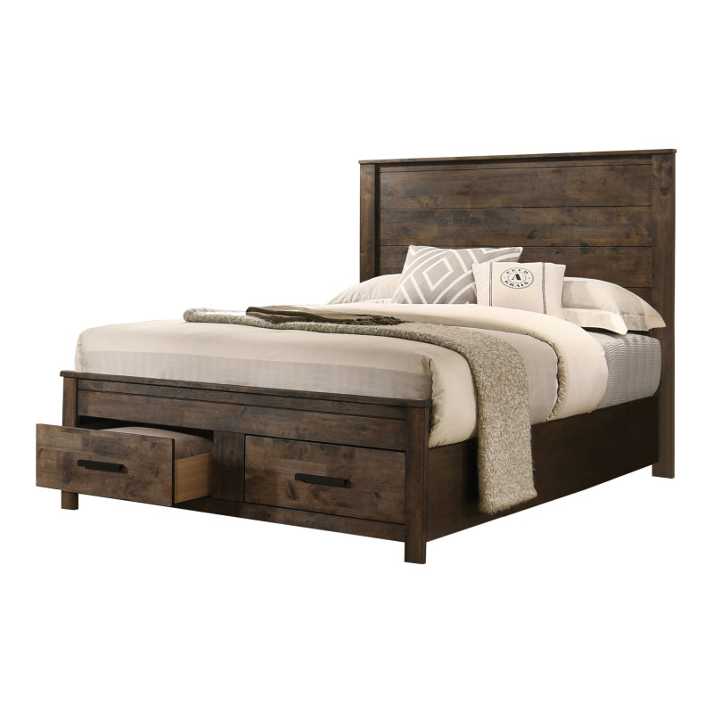 222631KW Woodmont California King Storage Bed Rustic Golden Brown