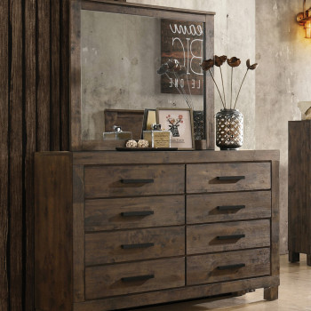 222634 Woodmont Rectangle Mirror Rustic Golden Brown