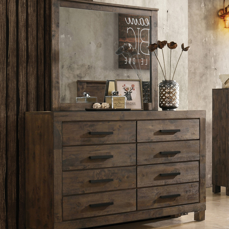 222634 Woodmont Rectangle Mirror Rustic Golden Brown