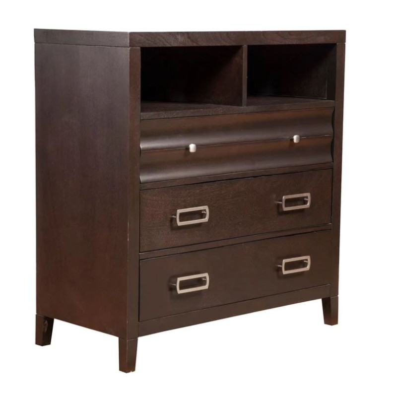 1788-11 Legacy Media Chest, Black Cherry