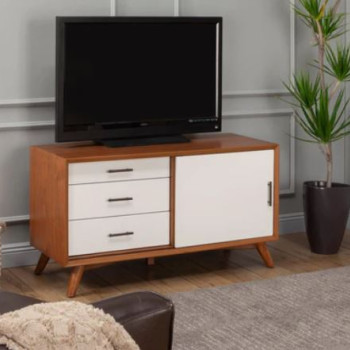999-15 Flynn Small TV Console, Acorn/White