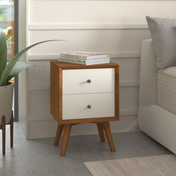999-02 Flynn Nightstand, Acorn/White