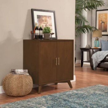 966WAL-17 Flynn Small Bar Cabinet, Walnut