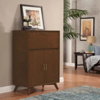 966WAL-16 Flynn Large Bar Cabinet, Walnut