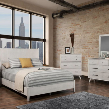 966G-01Q-5PC 5PC SETS Flynn Panel Bed, Gray