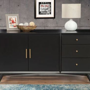 966BLK-64 Flynn Sideboard, Black