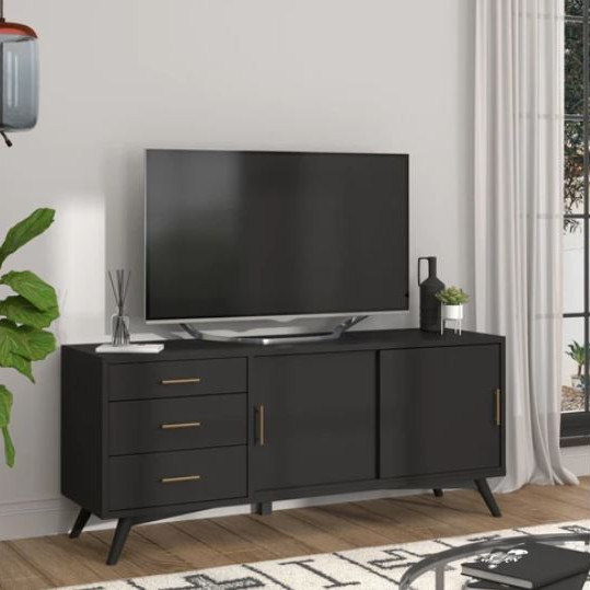 966BLK-10 Flynn Large TV Console, Black