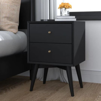 966BLK-02 Flynn Nightstand, Black