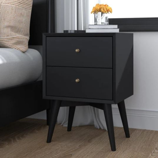 966BLK-02 Flynn Nightstand, Black