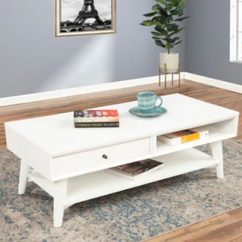 966-W-61 Flynn Coffee Table, White