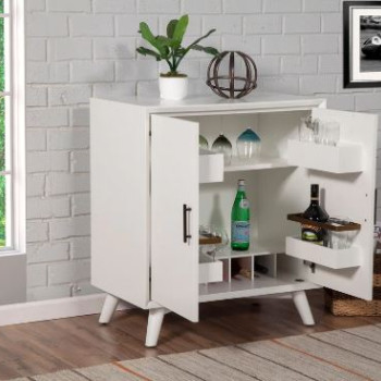 966-W-17 Flynn Small Bar Cabinet, White