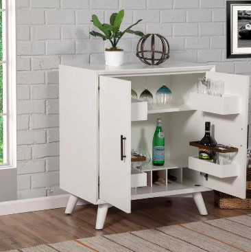 966-W-17 Flynn Small Bar Cabinet, White