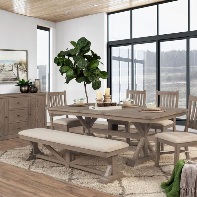 4202-01-6PC 6PC SETS Arlo Dining Table + 4 Side Chairs + Bench